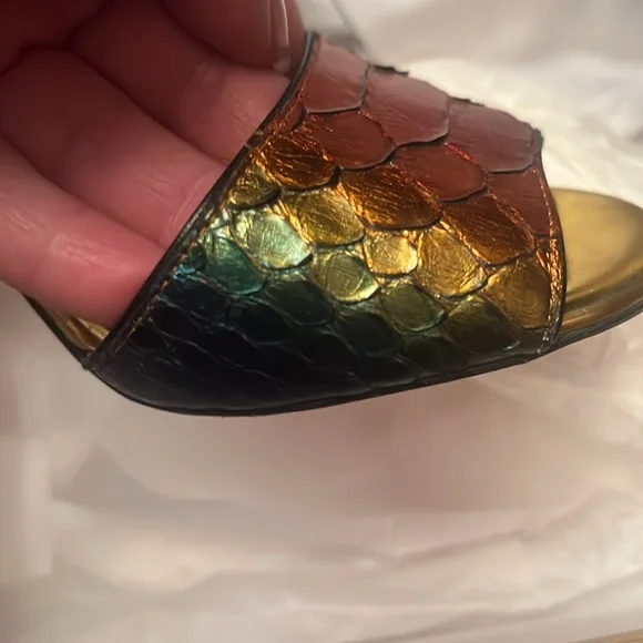 Christian Louboutin heel snake shoes Italy Size 38 . 100% Authentic multi color - Picture 11 of 12